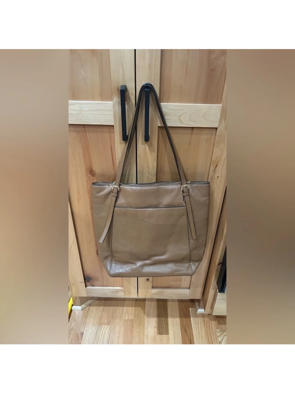 Michael Kors Megan large pebble leather Tan light brown neutral Tote bag - Picture 3 of 9